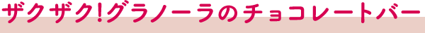 ザクザク!グラノーラのチョコレートバー